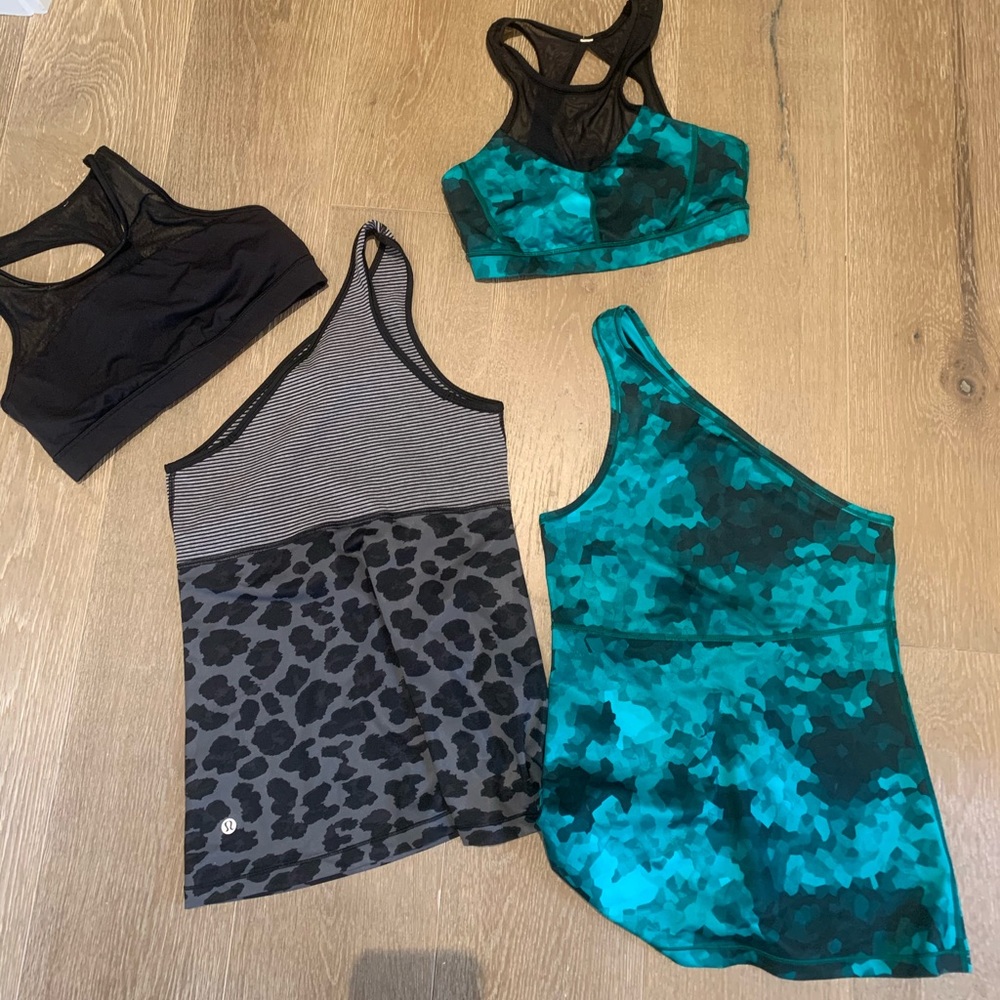 Lot of two lululemon tops with coordinating bras
